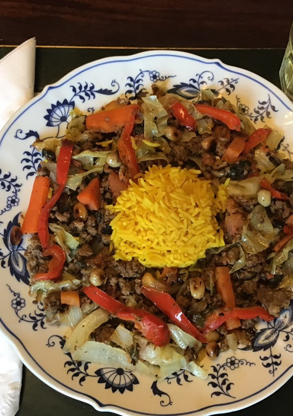 A picture of California Farm Stirfried Ground Beef with Roasted Peanuts.