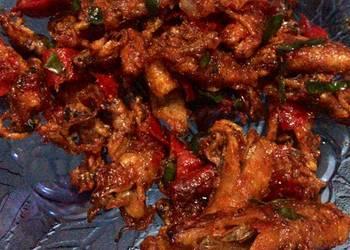 Masakan Unik Cumi asin balado super kriuk Enak Sempurna