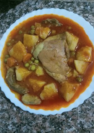 صورة لوصفة مرقة جلبان بالقرنون