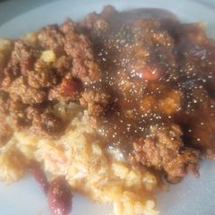 A picture of Beefy Bean and Rice w/Gravy.
