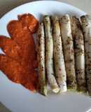 Calçots con salsa