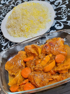 عکسی از دستور خورشت به آلو با مرغ