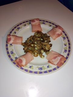 Una foto de Champiñones con bacon