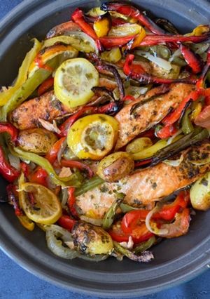 Une photo de Tajine de saumon aux légumes