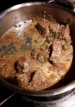 A picture of Pork Binagoongan.