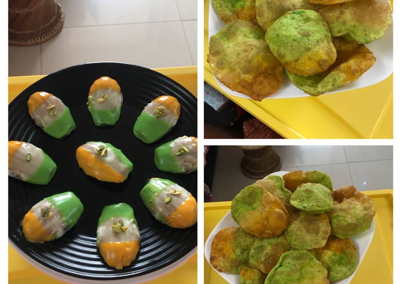 Tri-Color Orange Cinnamon Madeleines (French) & Tri-Color Puris