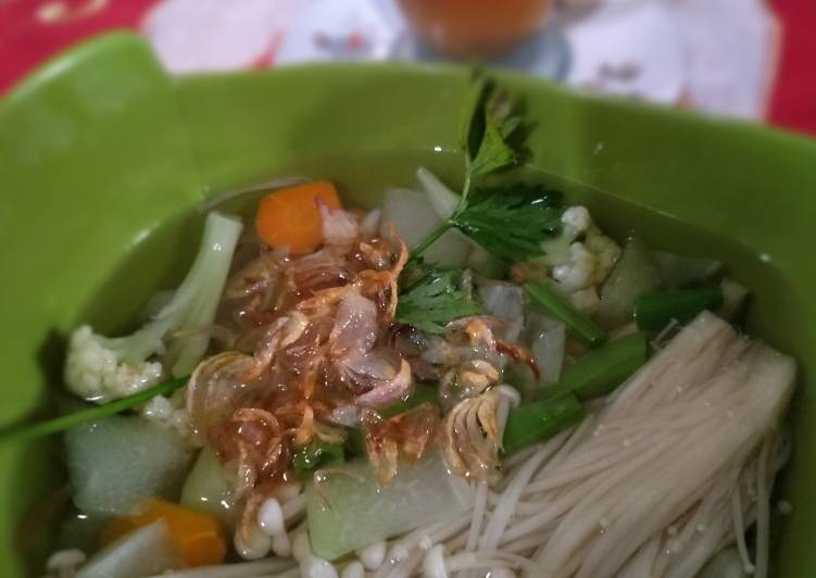 Resep Sup enoki sayur Anti Gagal