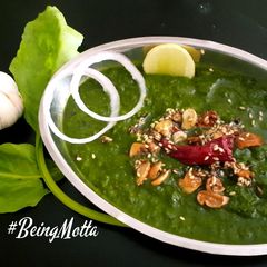 A picture of Dhaba Style Lasooni Palak.