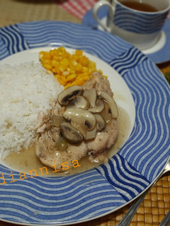 Foto resep Ayam panggang saus jamur