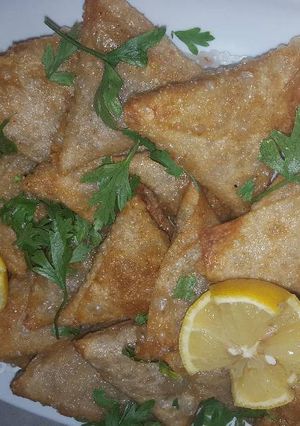 صورة لوصفة سمبوسك مثلثات وسجاير