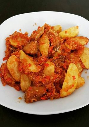 Foto resep Ikan asin sambel gledek