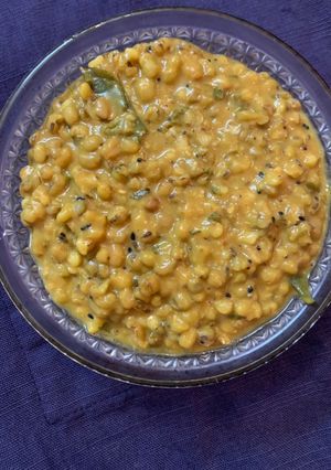 A picture of Green moong with sambhar powder(for dosa).