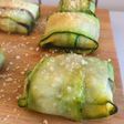 Raviolis de calabacín rellenos de espinacas, ricotta y gambas