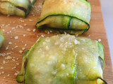 Raviolis de calabacín rellenos de espinacas, ricotta y gambas