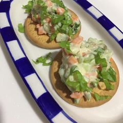Marie biscuit open sandwich A picture of Marie biscuit open sandwich.