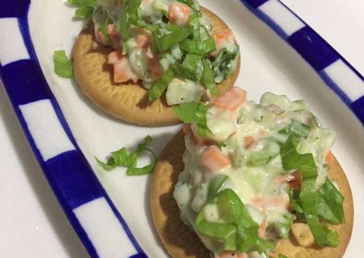 Marie biscuit open sandwich