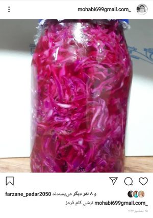 عکسی از دستور ترشی کلم قرمز