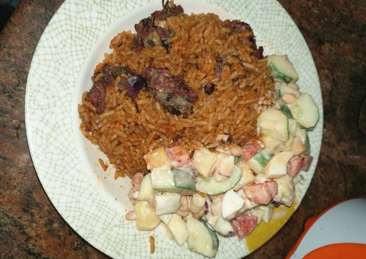 Now You Can Have Your Party Jallof rice nd cucumber salad