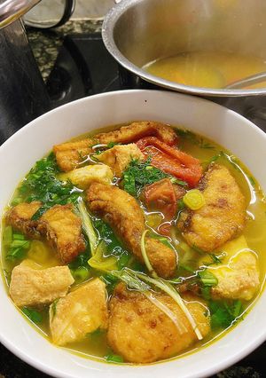 Hình của món Bún cá chiên.