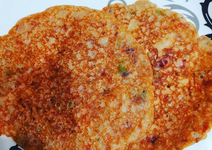 Steps to Make Any-night-of-the-week Bread Suji vegetable pancake - New Recipes