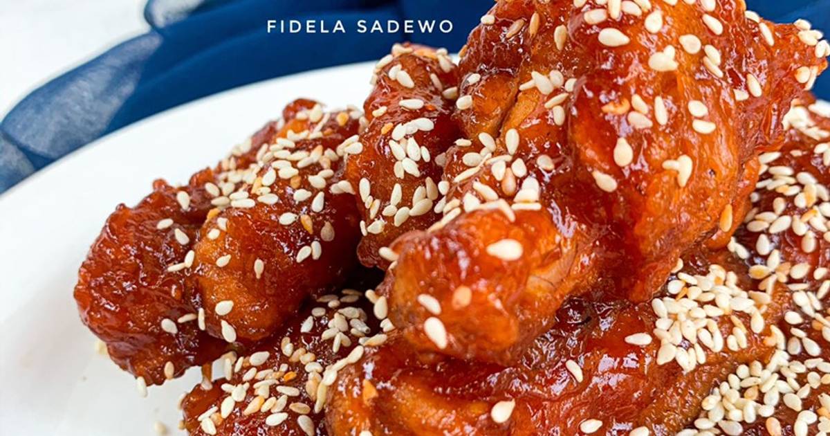Resep Yangnyeom Tongdak: Sayap Ayam Korea Renyah Tanpa ...