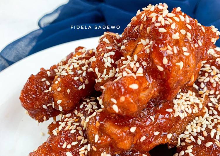 Resep Yangnyeom Tongdak: Sayap Ayam Korea Renyah Tanpa Gochujang | Korean Chicken Wings yang Lezat Sekali