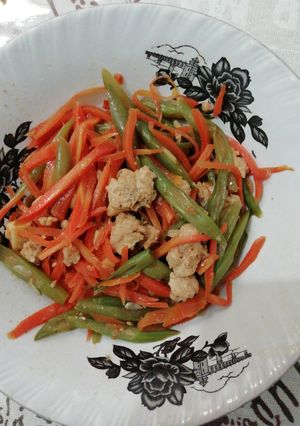 Foto resep Tumis wortel buncis daging