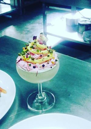 A picture of Pistachio mousse.