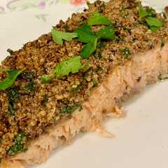 Una foto de Salmón con costra especial