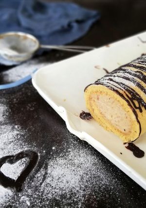Gesztenyés piskótatekercs recept fotója