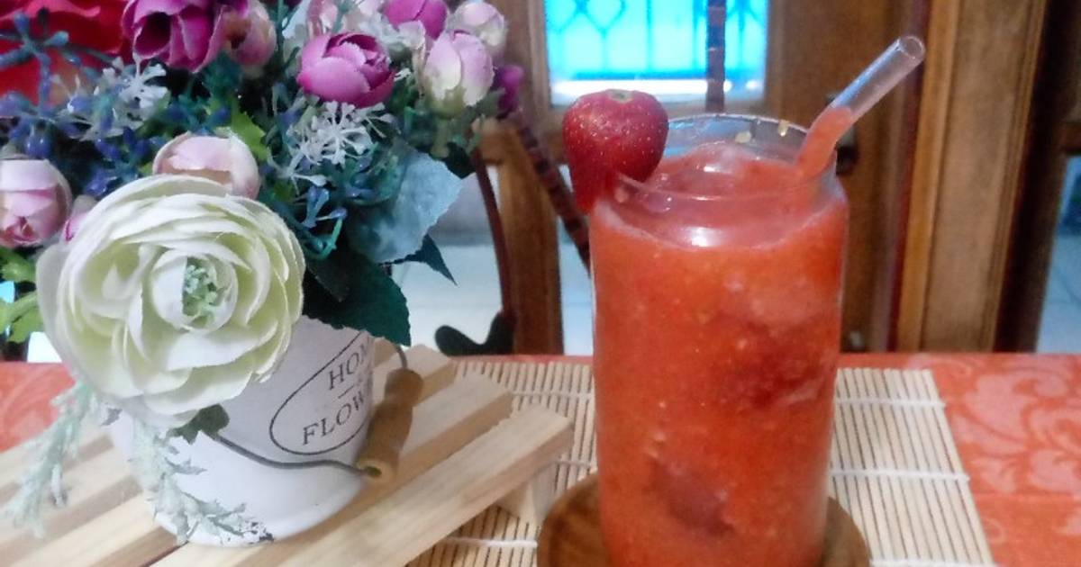 Resep Jus Fruit Mix (apel Pear Strawberry) Mudah dan Praktis Dihidangkan