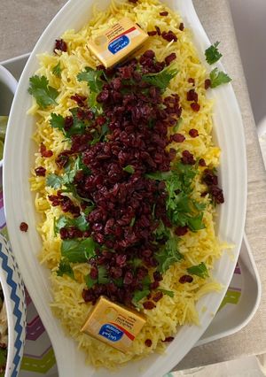 صورة لوصفة رز بالزعفران والزرشت