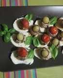 Portobello con fruta sobre mozzarella 🌱vegetariana