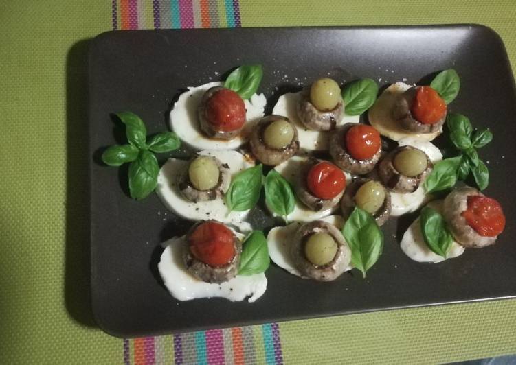 Portobello con fruta sobre mozzarella 🌱vegetariana
