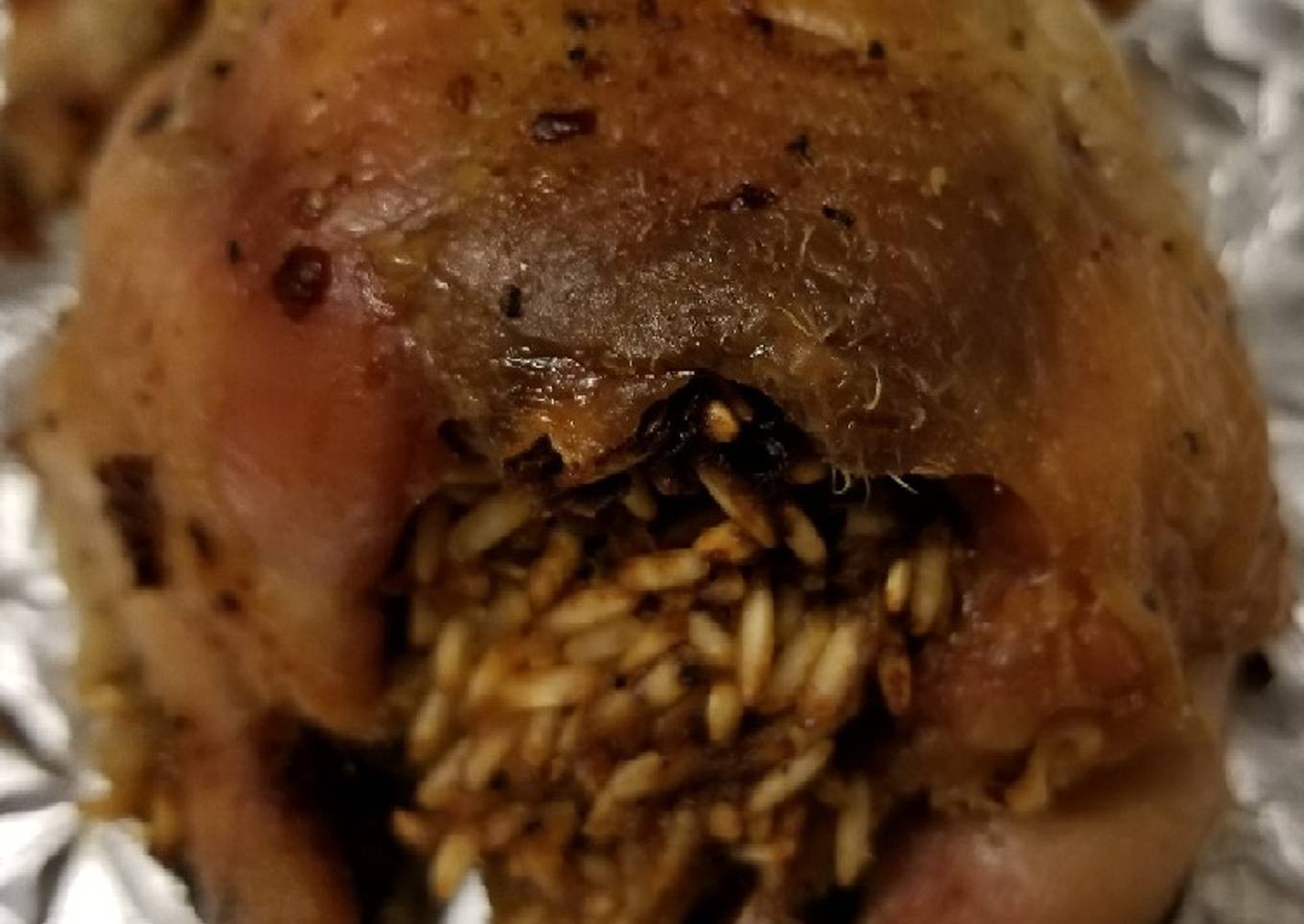 Stuffed, Roasted Cornish game hens from The Settlement Cookbook