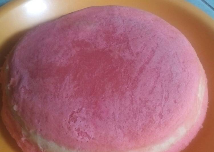 Bolu vanilla 'pink-putih' (No mixer and oven)