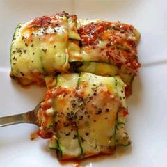 A picture of Zucchini Ravioli with Spinach Ricotta Filling.