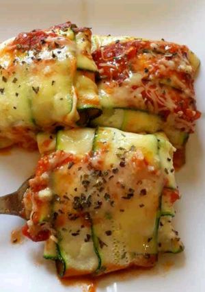 A picture of Zucchini Ravioli with Spinach Ricotta Filling.