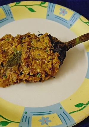 A picture of Eggplant bharta Maharashtrian style.