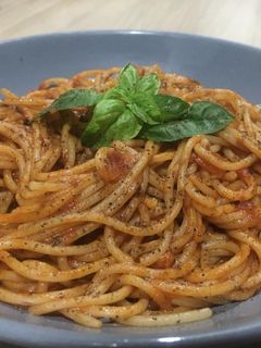 صورة لوصفة سباكيتي نباتية 🍅🌶