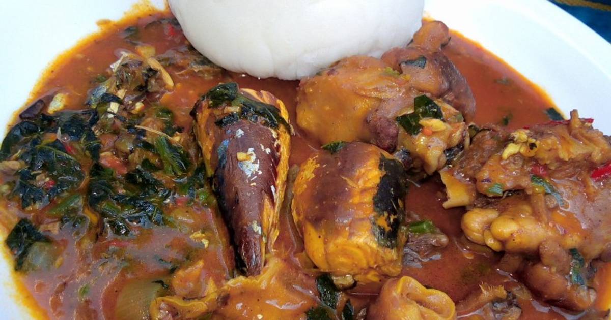 Pounded yam with ogbono soup Recipe by asmau Muhammad yushau Cookpad