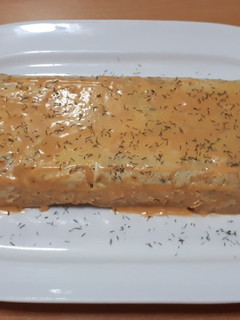 Una foto de 122. Pastel de merluza y gambas