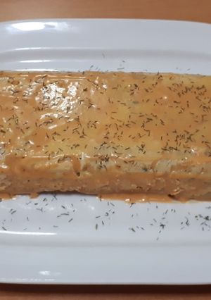 Una foto de 122. Pastel de merluza y gambas