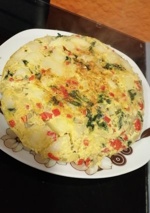 Una foto de Tortilla de espinacas y papas