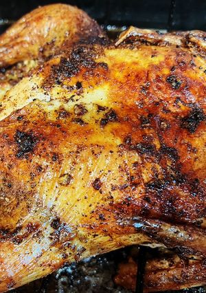 A picture of Garlic Herb Butter Roast Chicken.