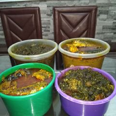Banga and Afang soups A picture of Banga and Afang soups.