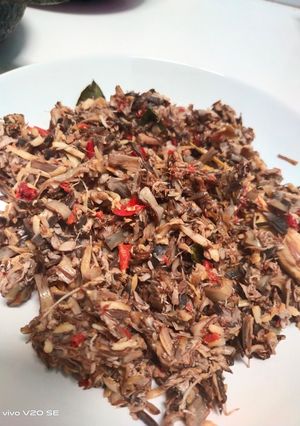 Foto resep Tumis jantung pisang + teri