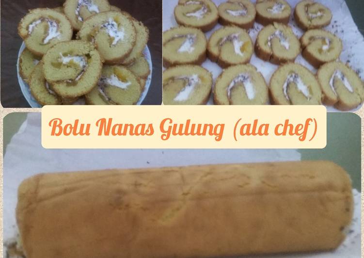 Resep Bolu Nanas Gulung (ala chef) Anti Gagal