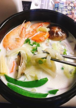 牛奶烏龍麵 的食譜成品照片