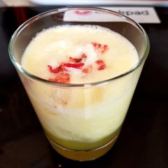 A picture of My Pineapple & Apple juice With Ice and Dried crushed Watermelon.